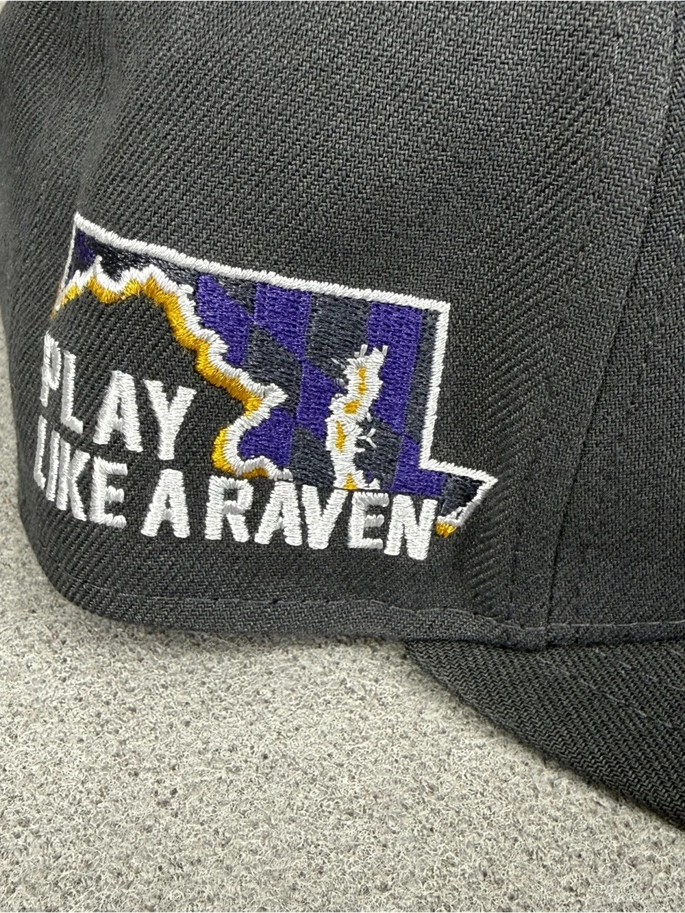 New Era Baltimore Ravens Hat 9Fifty Snapback NFL Draft Day Graphite Side Patch